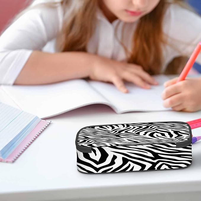 Black White Stripes Pencil Case Organizer Zebra Animal Skin Artwork Texture - Image 5
