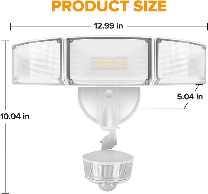 LUTEC 74W 8000 Lumen Motion Sensor Outdoor Lights, 5000K Daylight, IP65 - Image 7