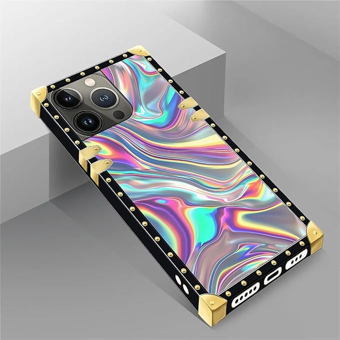 Compatible with iPhone 14 Pro Case, Holographic Abstract Iridescent Textures - Image 5