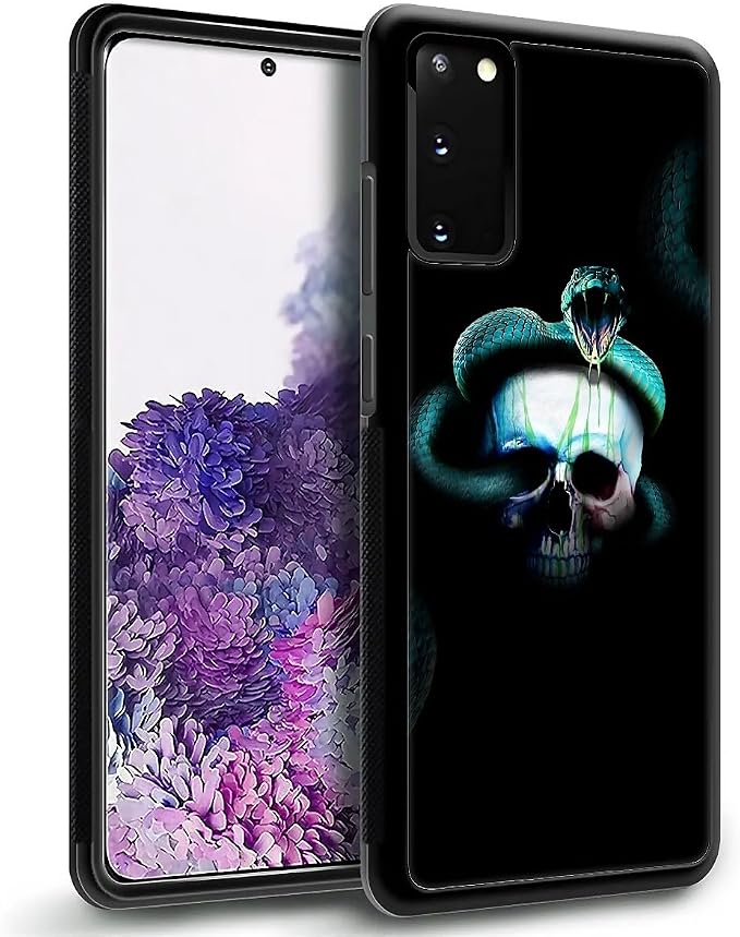 for Samsung Galaxy S20 Case, Skeleton Winding Snake Pattern Graphic Design Girl - Image 5
