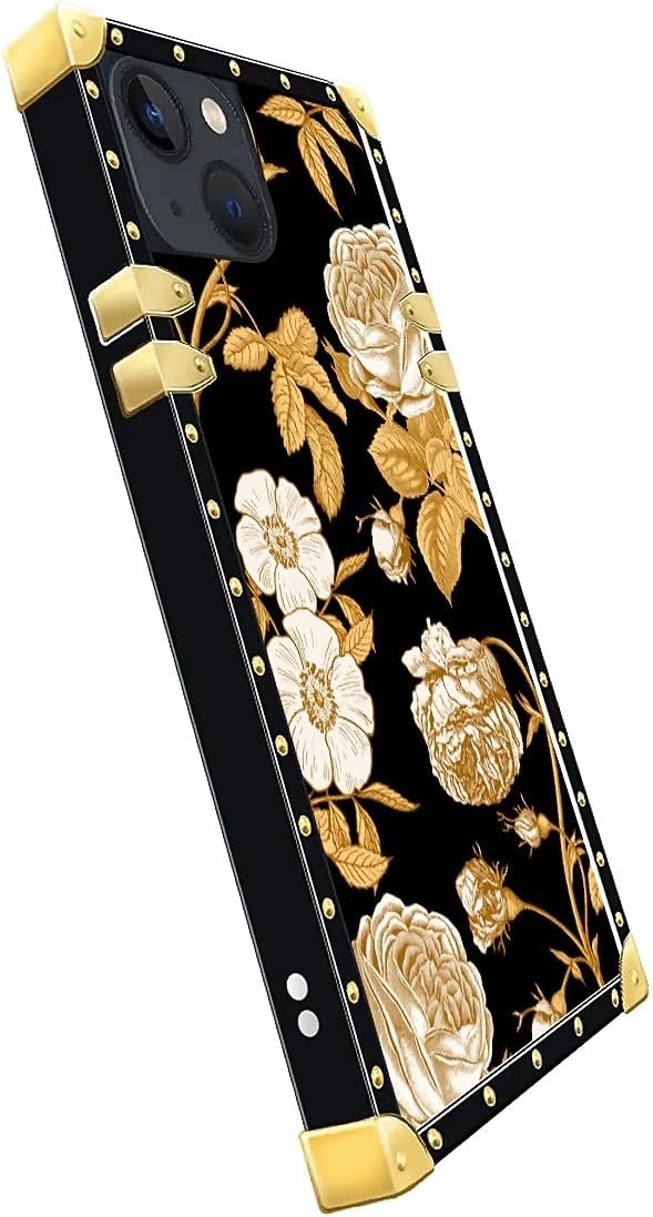 Compatible with iPhone 15 Case, Blooming Rose Golden Flower Luxury Golden - Image 4
