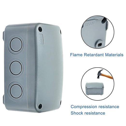 Nineleaf 10PK Outdoor Junction Box ABS Plastic Dustproof IP66 Waterproof - Image 2