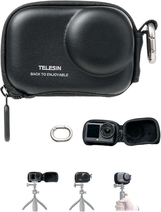 TELESIN Mini Carrying Case for DJI Osmo Action 6/5 Pro/4/3, Xtra Edge Pro/Edge by telesin