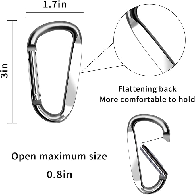 3" Aluminum Carabiner Clips - Image 2