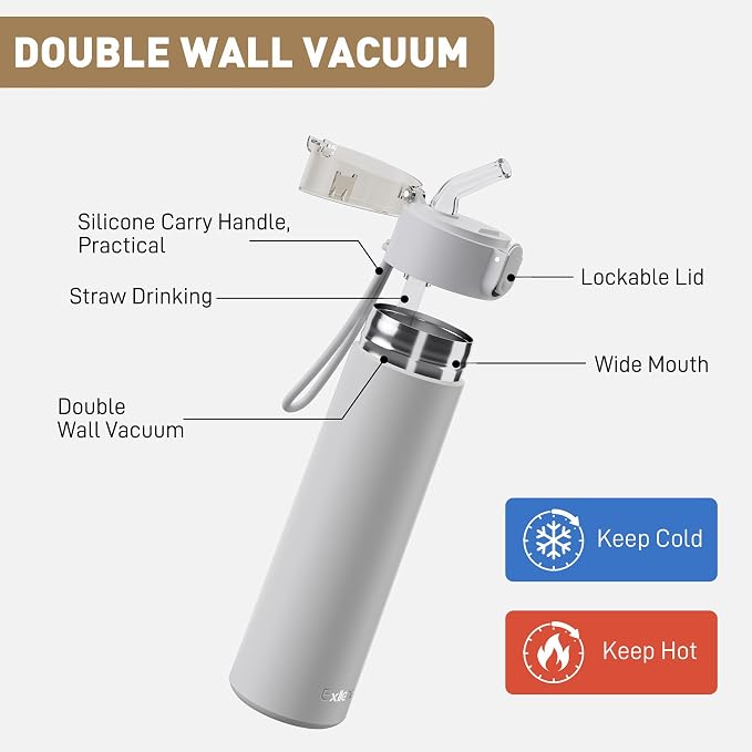 9oz Small Water Bottles with Straw, Mini Water Bottle One-Hand Open Design - Image 3