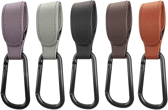 Portable Stroller Hooks Adjustable PU Leather Multi-Purpose Clip Your Purse - Image 3