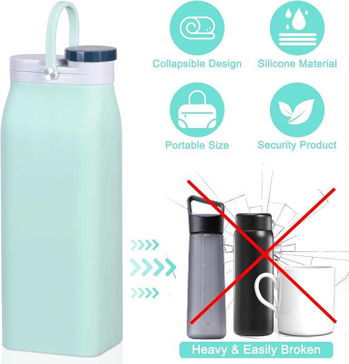 Collapsible Water Bottle, Reusable Foldable BPA Free Silicone Water Bottle - Image 5