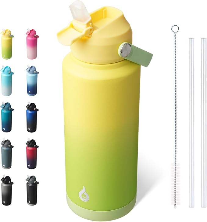 BJPKPK Water Bottle with Straw Lid, 32oz Vacuum Insulated Water Bottles by BJPKPK