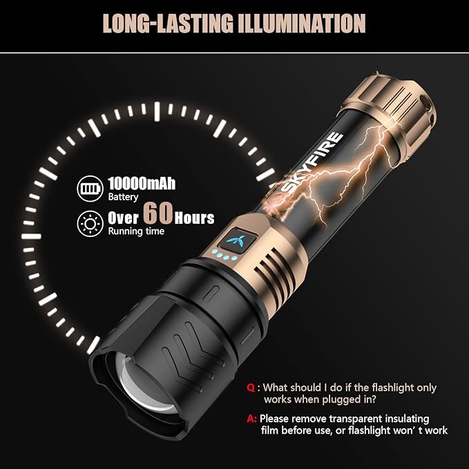 SKYFIRE Rechargeable Flashlights High Lumens - Image 3