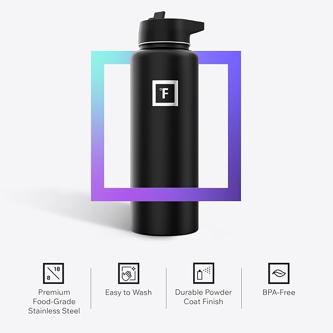 IRON °FLASK Camping & Hiking Hydration Flask - 40 oz Twilight Blue - Image 5