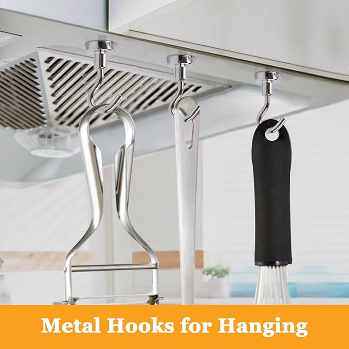 20Pack Magnetic Hooks, 35lb+ Strong Magnetic Hooks Heavy Duty Rare Earth - Image 5