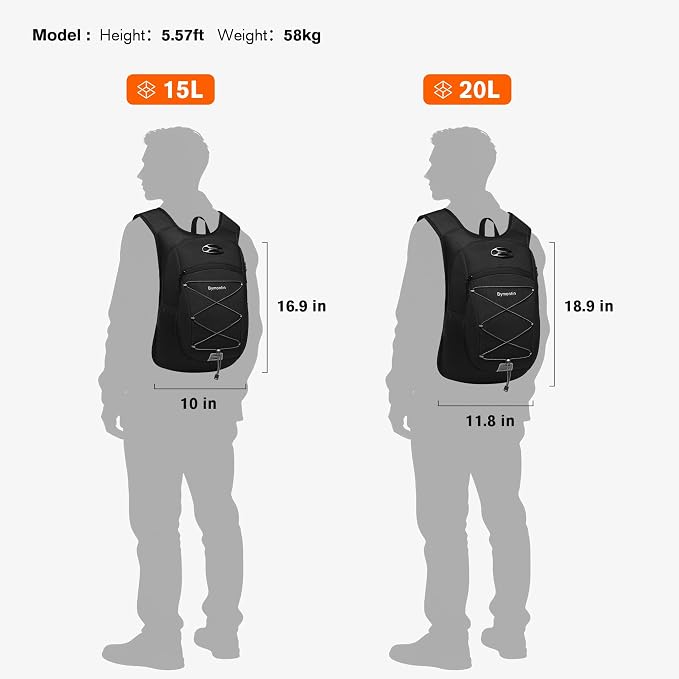 Ultra-Light Soft Daypack 15L/20L, Cushioned Breathable Back Panel Backpack - Image 6