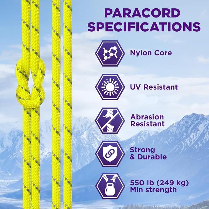 TECEUM Reflective Paracord Rope 1000 – 1000ft/200ft/100ft/50ft – 40+ Colors – - Image 4
