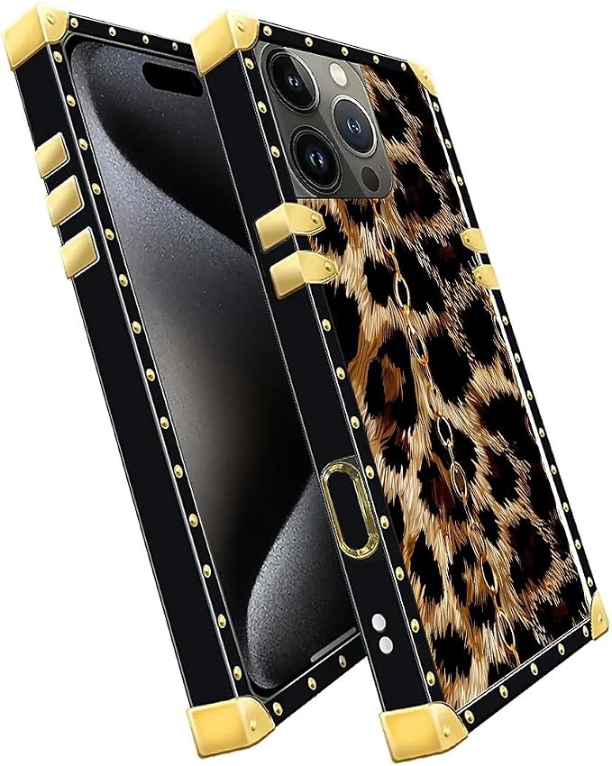 Compatible with iPhone 16 Pro Max Case, Seamless Gold Chain Leopard Luxury - Image 3