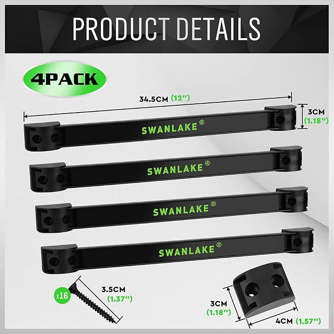 SWANLAKE GARDEN TOOLS 4-Piece 12" Magnetic Tool Holder Storage Organizer - Image 2