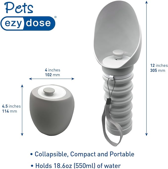 EZY DOSE Collapsible Pet Water Bottle, Portable Dog Water Dispenser - Image 2