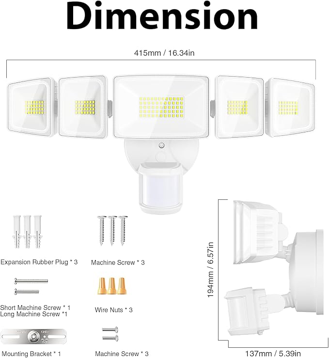 Onforu 150W 15000LM LED Security Lights Motion Sensor Outdoor, Dusk to Dawn - Image 9