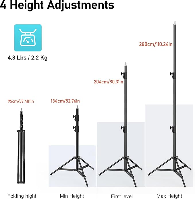 Photography Light Stand, Wedding Outdoor Video Shooting （2 Pack） - Image 2