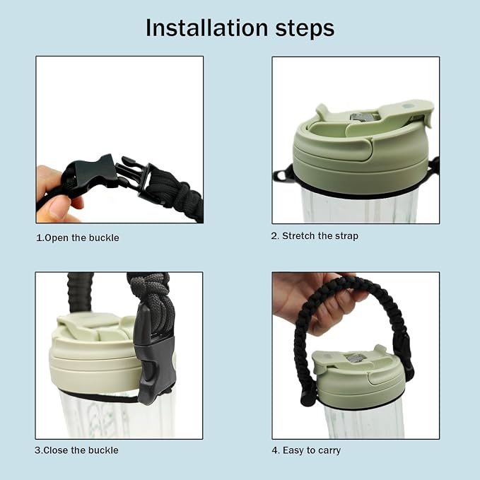 Water Bottle Handle Strap Paracord Handle Strap Cord - Image 5