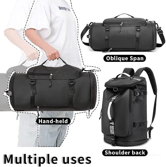 Gym Duffle Bag Waterproof black Laptop Backpack Suitable - Image 7