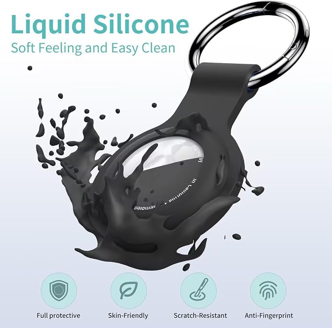 Compatible with AirTag Holder Case Keychain 4 Pack, - Image 3