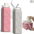 BEAUTAIL Collapsible Water Bottles 20.6oz 2 Pack, Silicone Foldable Portable by BEAUTAIL