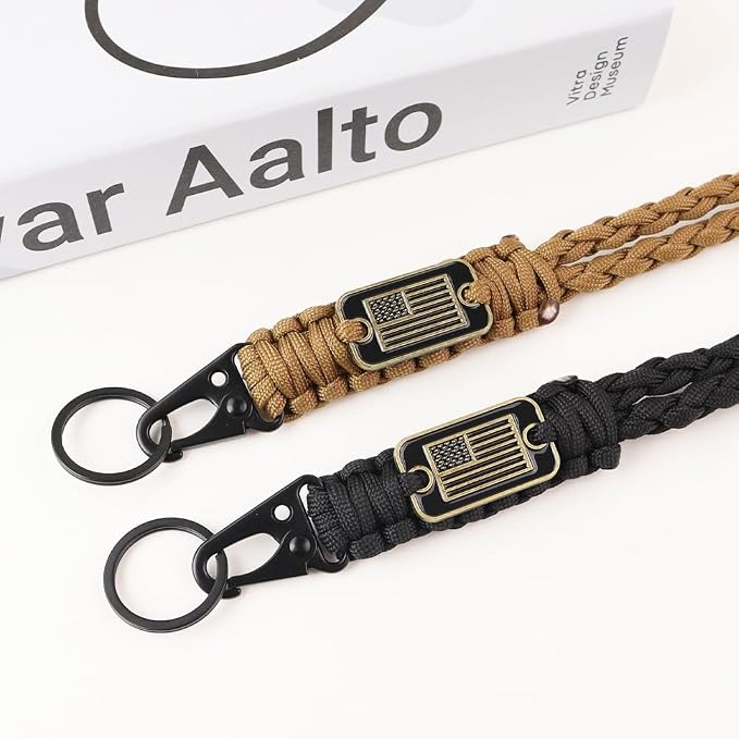 2pcs Heavy Duty Braided Paracord Lanyard Keychains - Image 3