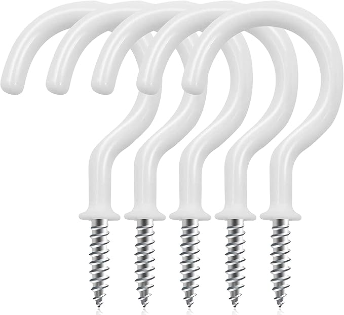 Cup Screw Hooks, 1-1/2 Vinyl Coated Ceiling 45 Pack Screw in Hooks Plant Hanger by DRTDERUITAI