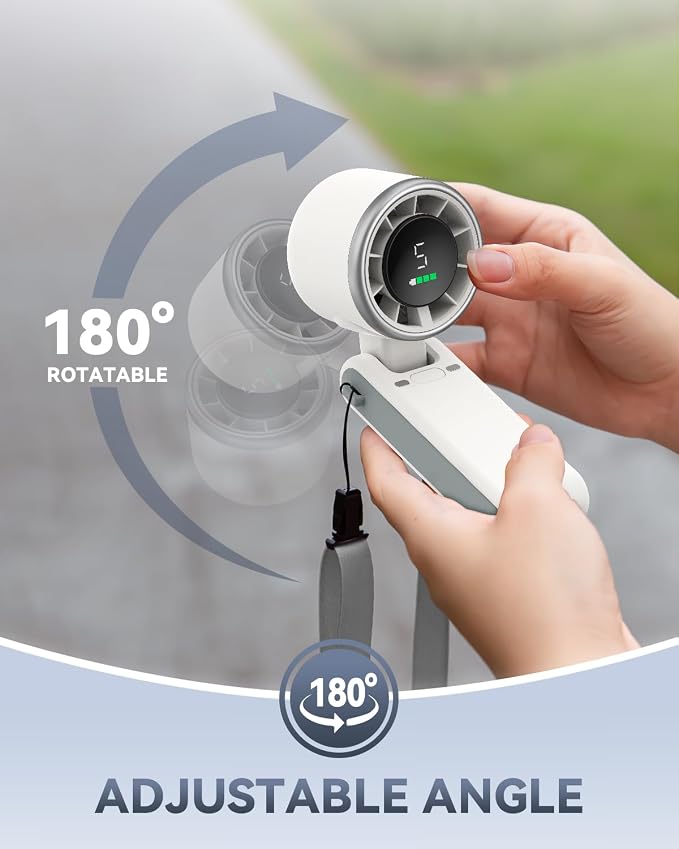 PlayHot Portable Handheld Turbo Fan, 5 Gear Wind, Battery Operated, 3 IN 1 Hand - Image 8