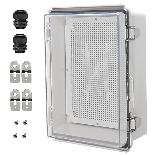 Zulkit Junction Box IP67 Waterproof Electrical Box Hinged Clear Cover Stainless by Zulkit