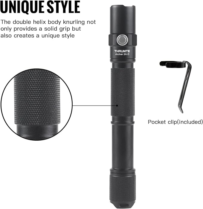 ThruNite Archer 2A C LED Rechargeable Flashlight, High 1000 Lumens AA Flashlight - Image 9