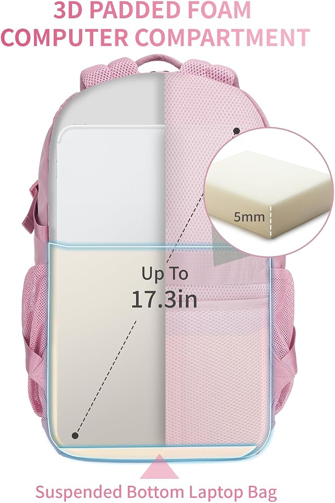 ECOHUB Travel Backpack for Women, 17.3 inch Suspended Laptop Backpack, Fashion - Image 4
