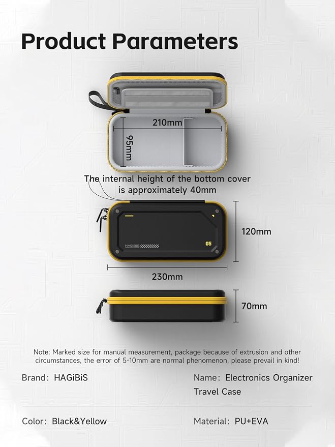 Hagibis Electronic Organizer Traveling Case Bag EVA Hardshell PU Portable - Image 8