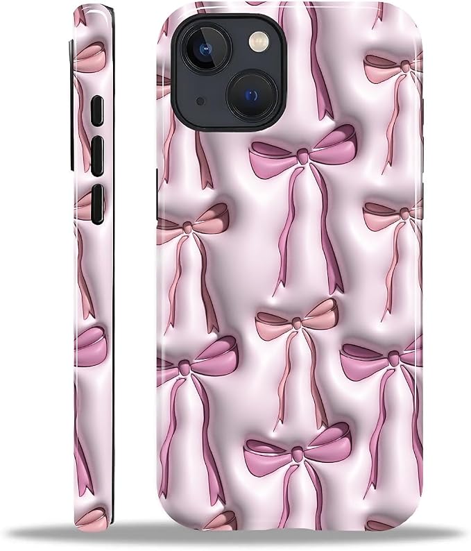 for iPhone 15 Case, HL2 Abstract Ribbons Bows Hybrid 2 Layer Hard Shell by Unknown