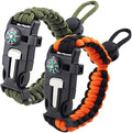ZHIYE Survival Paracord Bracelet Flint Fire Starter Scraper Compass Wilderness by ZHIYE