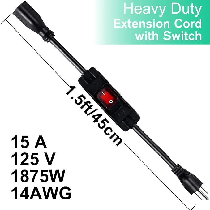 Outdoor Extension Cords with Switch Waterproof Switch 3 Prong Extension Cord - Image 3