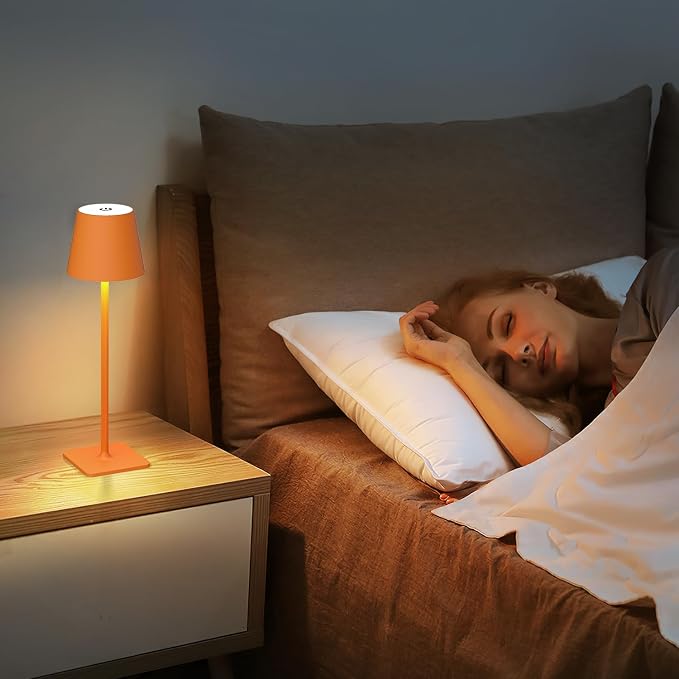 Yogaret Orange Cordless Table Lamp Set of 2-3 Way and Stepless Dimmable - Image 5