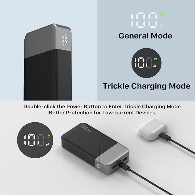 NOBIS 20000mAh Battery Pack Power Bank 65W Power Bank, Portable Charger - Image 5