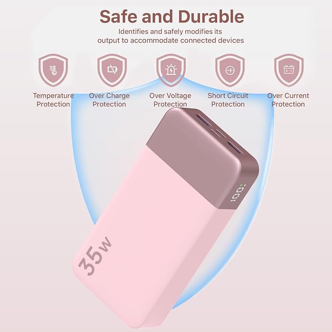 NOBIS Portable Charger, 20000mAh Power Bank, 35W Power Bank Fast Charging - Image 6