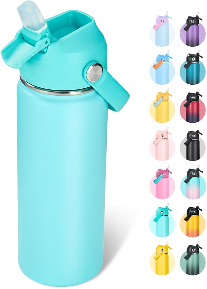 Fijinhom 18oz Insulated Stainless Steel Water Bottle, Wide Mouth Double Wall by Fijinhom