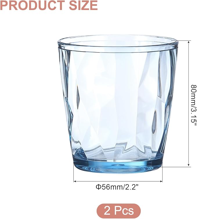 uxcell 7oz Acrylic Drinking Glasses, Sky Blue - Image 2