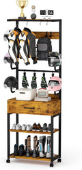 Kikihouse Freestanding Floor Mounted Helmet & Gear Storage Rack, Adjustable by Kikihouse