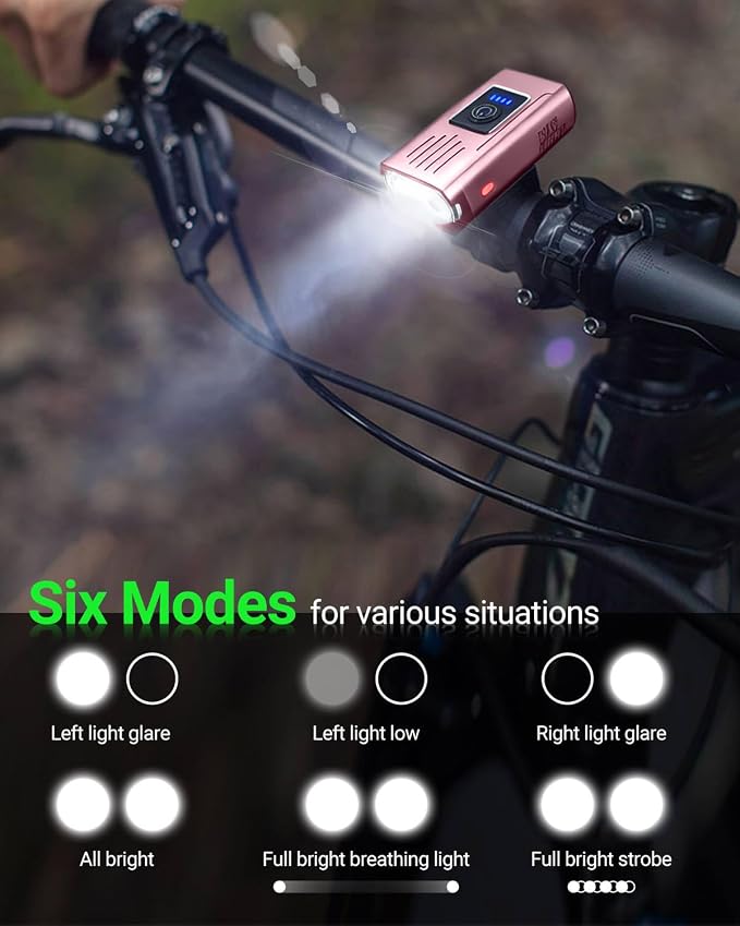 Victoper Bike Light, High Lumens Super Bright Bicycle Lite, 6+4 Modes USB - Image 3