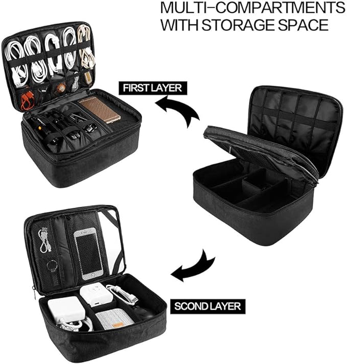 Travel Electronics Organizer, Waterproof Cable Organizer Bag - Image 3