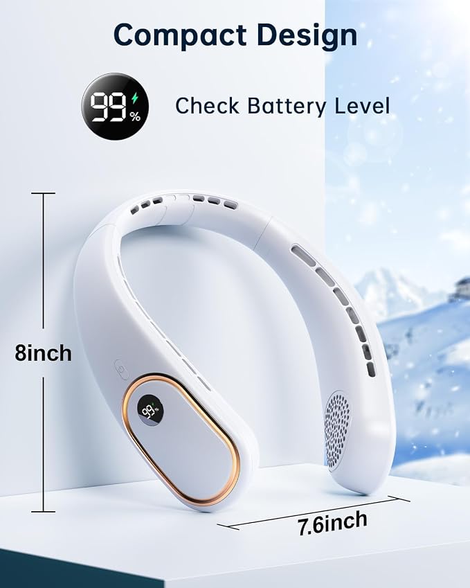 SHEWIND Portable Neck Fan - 5000mAh Rechargeable Hands-Free Wearable Fan | 4 - Image 8
