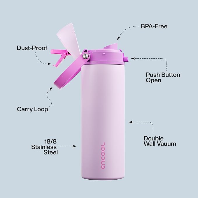 Insulated Water Bottle with Straw - Image 4