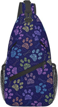 Dog Paw Sling Bag For Women Men Cute Footprint Backpack Crossbody Shoulder Bag by Unknown