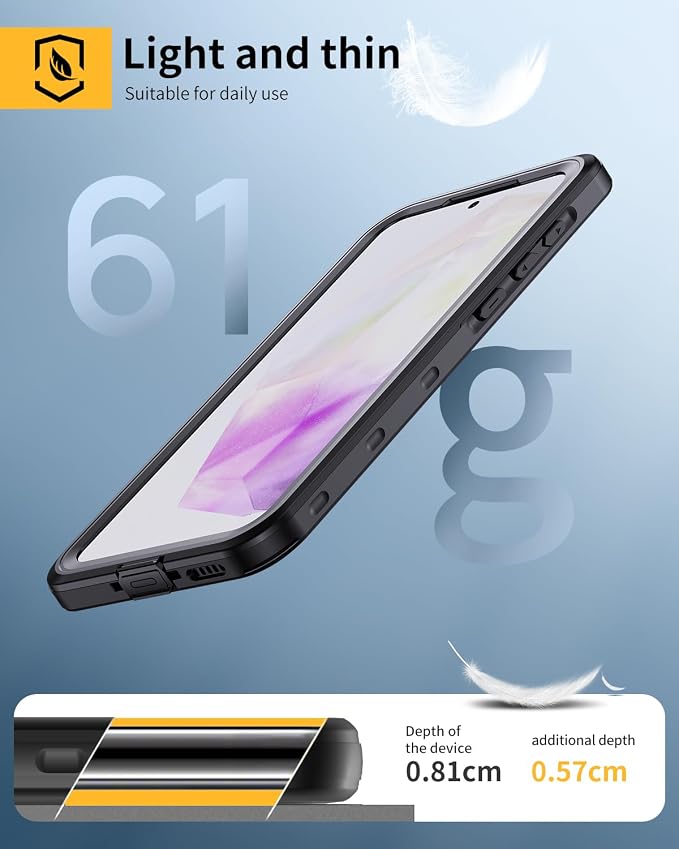 Lanhiem for Samsung Galaxy A35 5G Case, IP68 Waterproof Dustproof, Built-in - Image 5