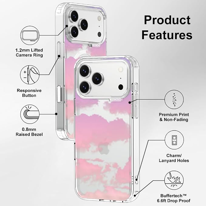 MOSNOVO for iPhone 17 Pro Max Case, Shockproof Military-Grade Protection 6.6ft - Image 7
