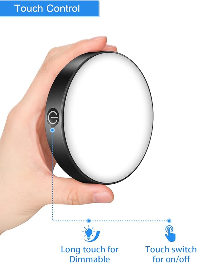 WILLED Tap Light Rechargeable, 6000K Dimmable Touch Light Buit-in 1000mAh Large - Image 3